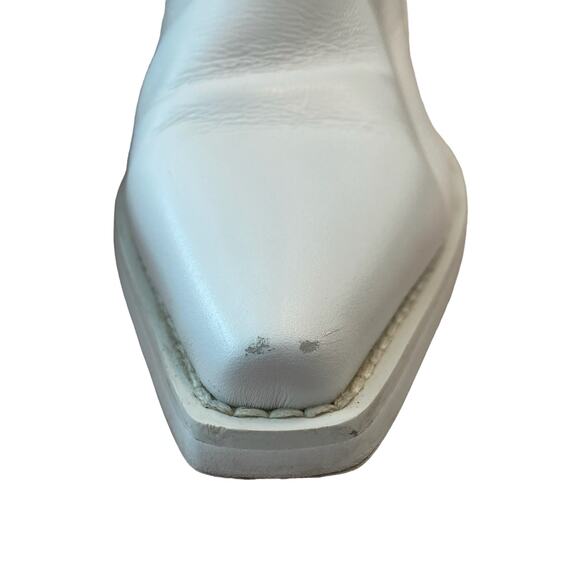 Jeffrey Campbell Cowboy Dagget Western Boots Leather Pointed Toe White Size 6.5 - Picture 5 of 15